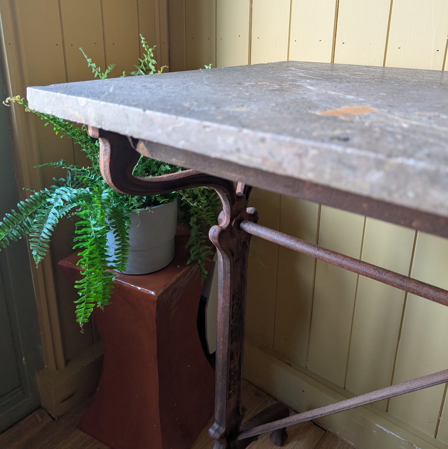 Antique French Cast Iron Table by