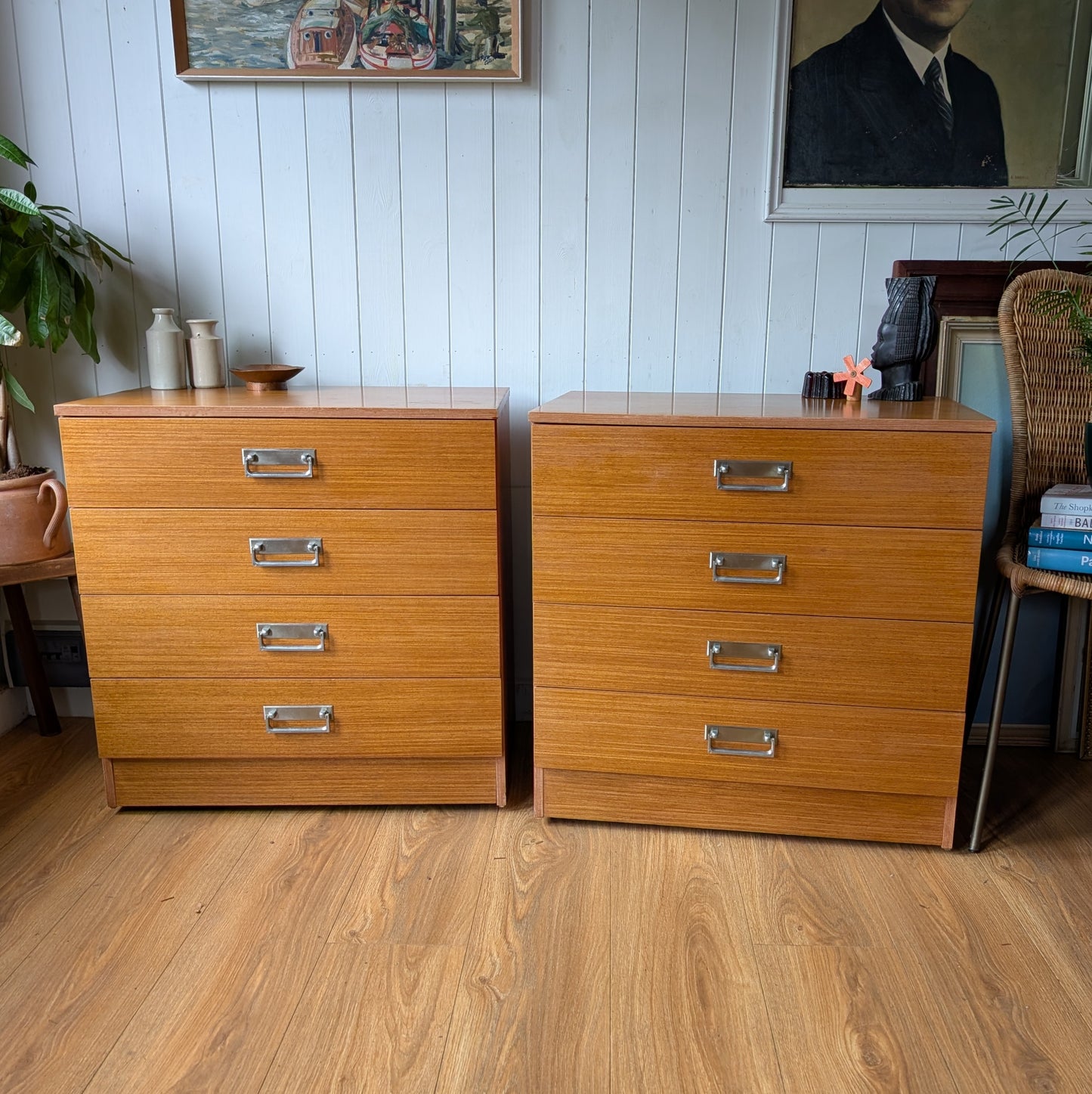 Pair of Small Mid Century Swedish Chest of Drawers