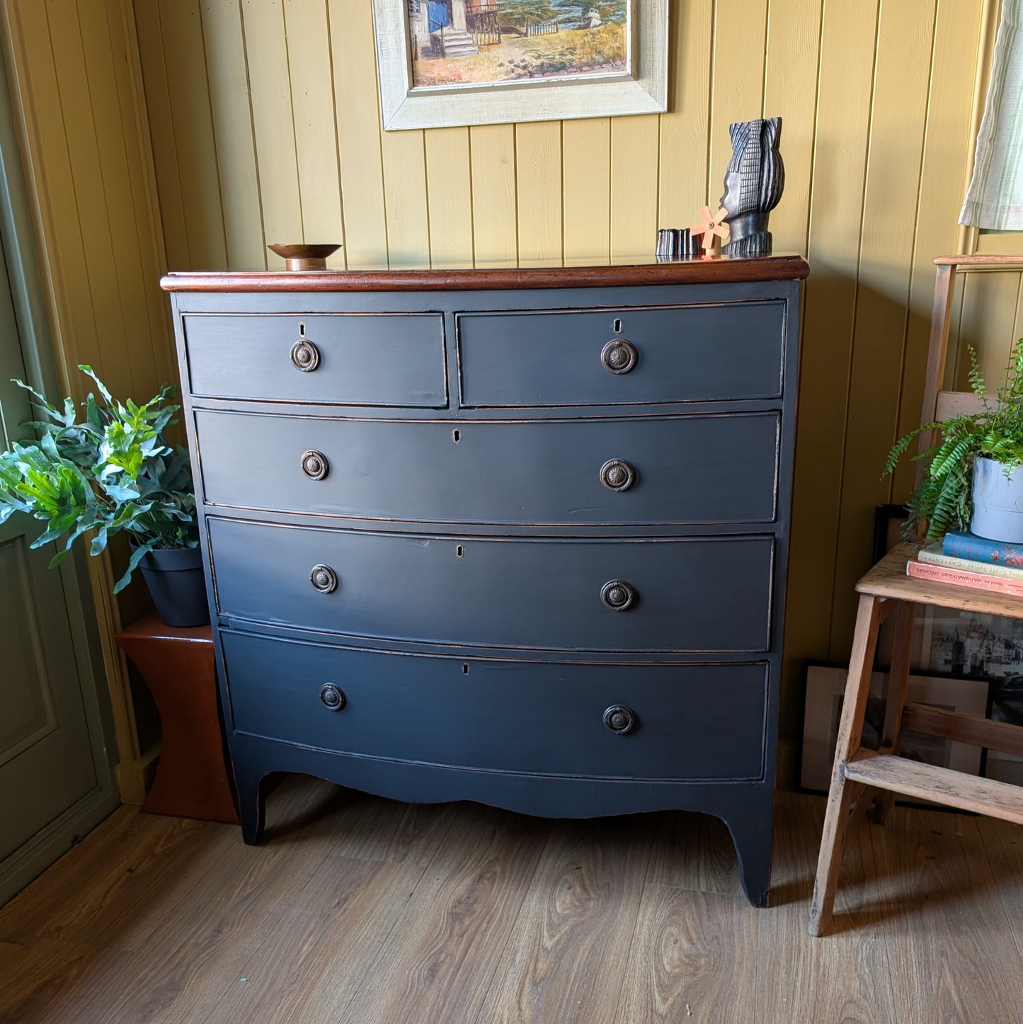 Painted Georgian Bow Front Chest of Drawers