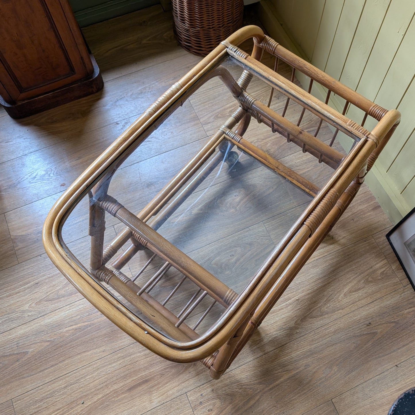 1950s Italian Bamboo Bar Cart