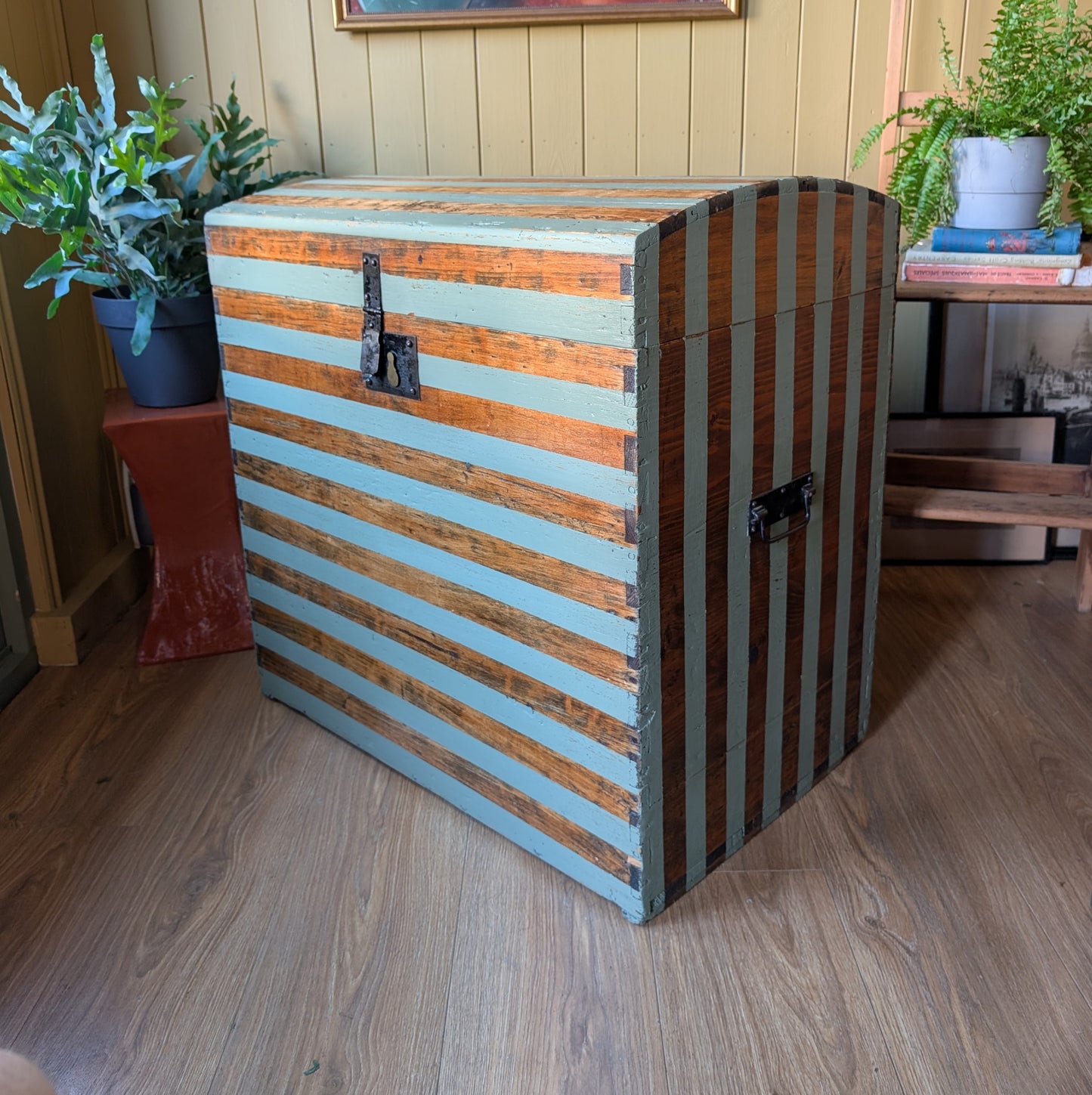 Painted Antique Dome Top Chest