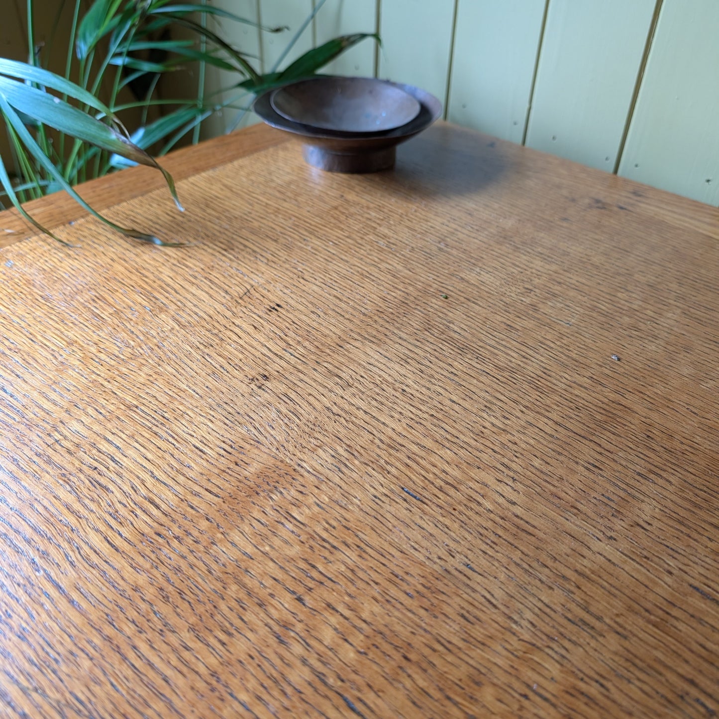 Vintage Oak Twin Pedestal Desk