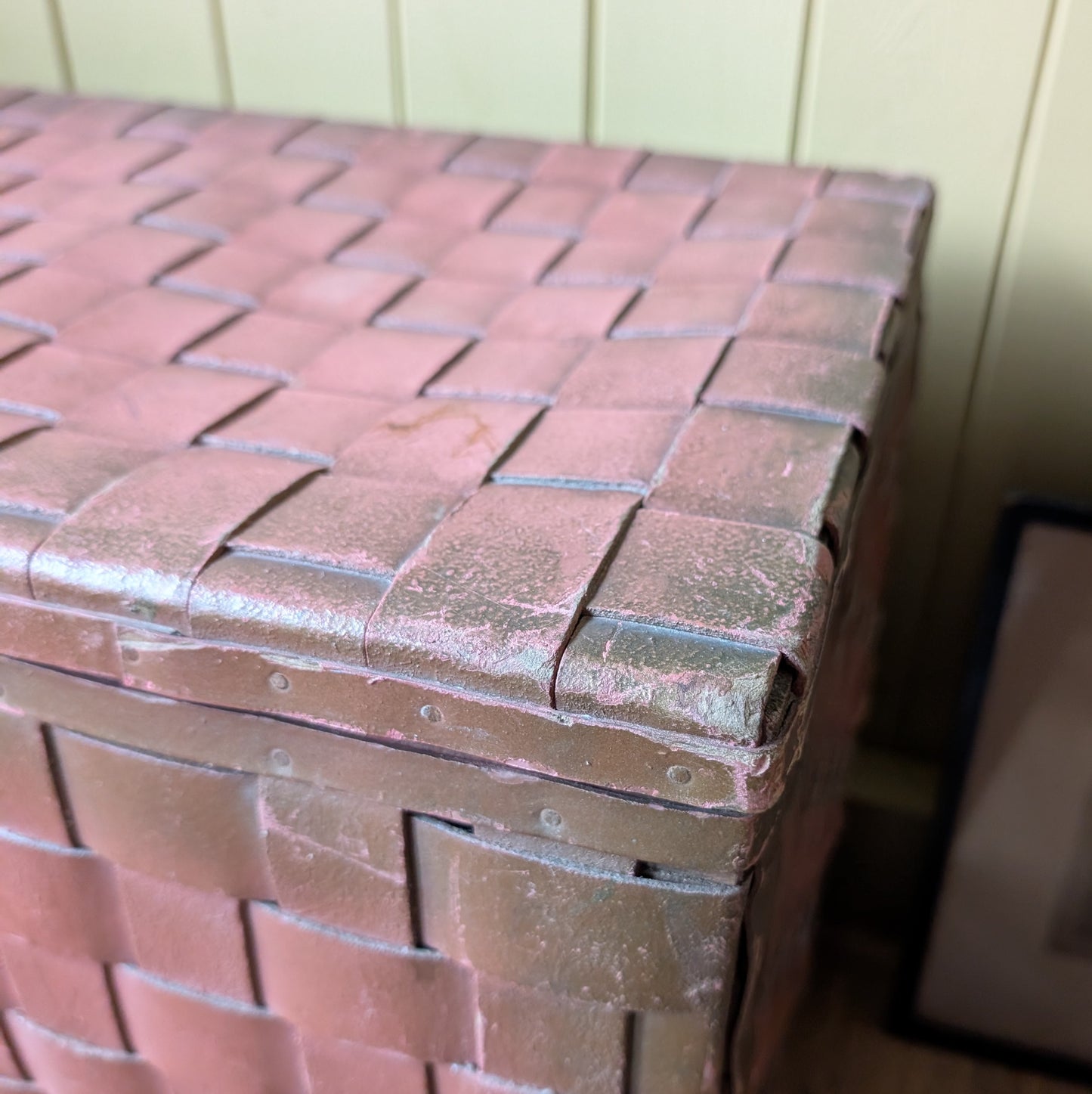 Small Vintage Woven Blanket Box