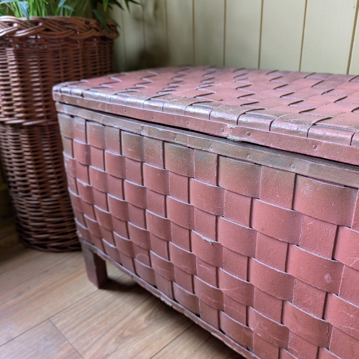 Small Vintage Woven Blanket Box
