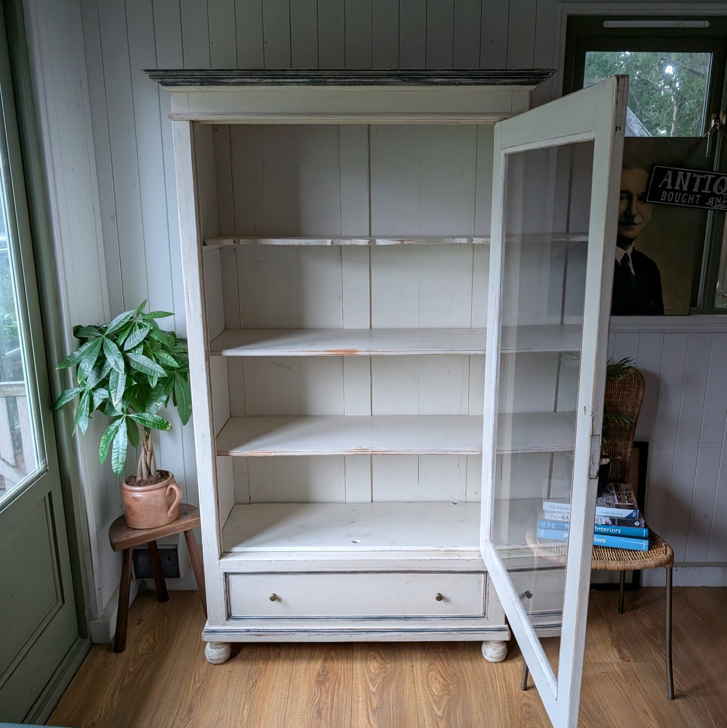 Large French Antique Glazed Cupboard