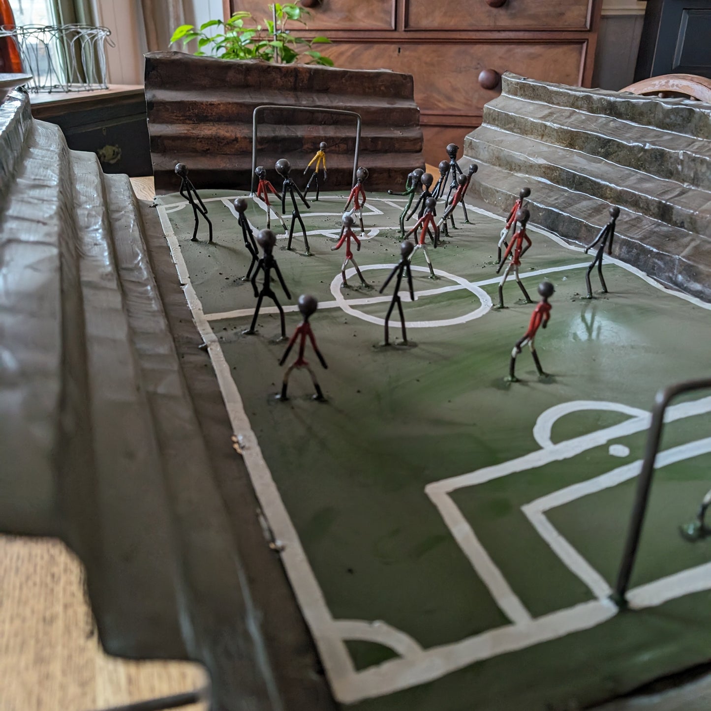 Rustic Metal Football Stadium Art