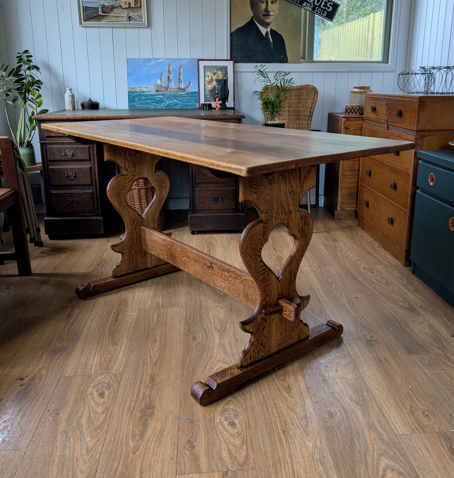 Antique Oak Refectory Table