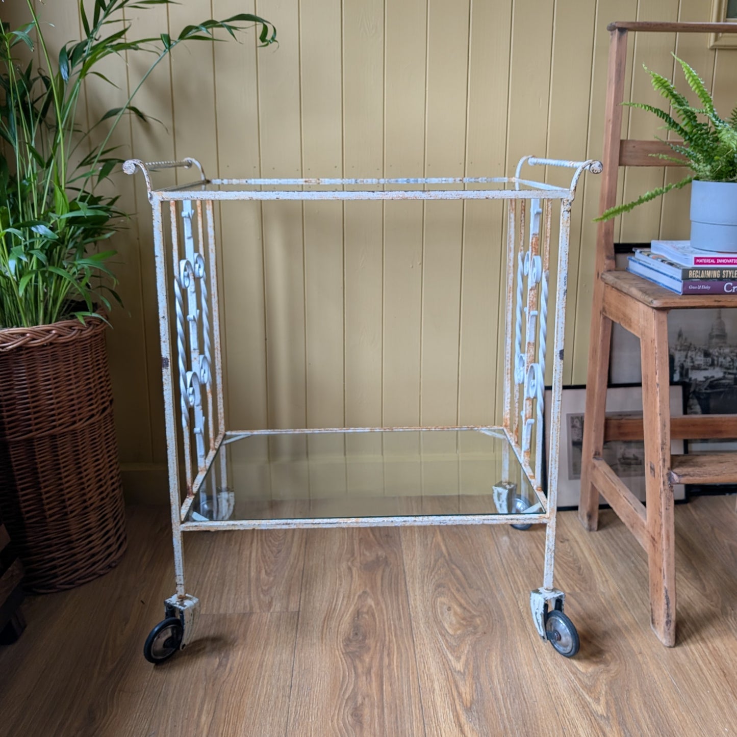 Vintage Wrought Iron Drinks Trolley