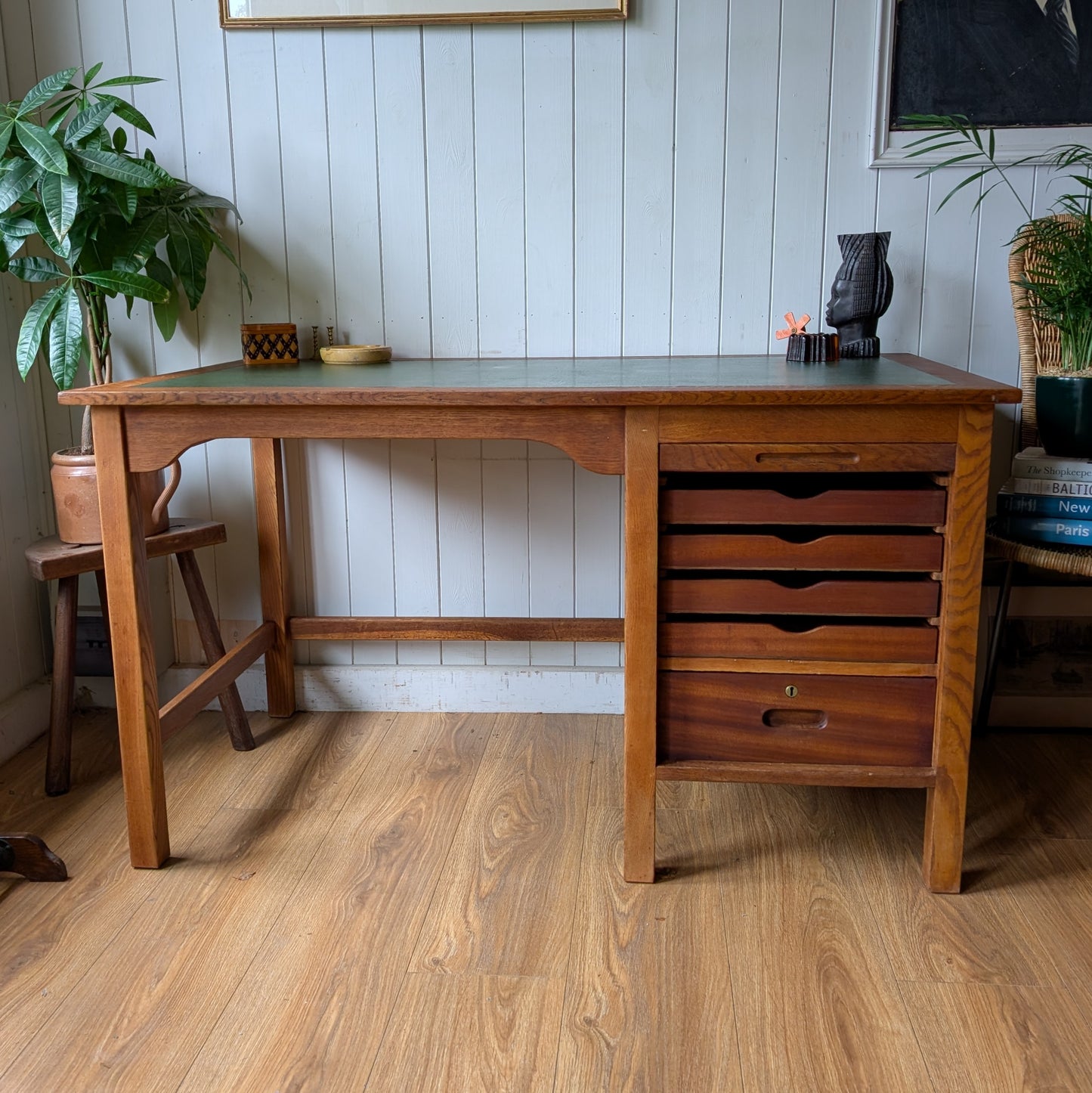 Vintage French Tambour Front Desk