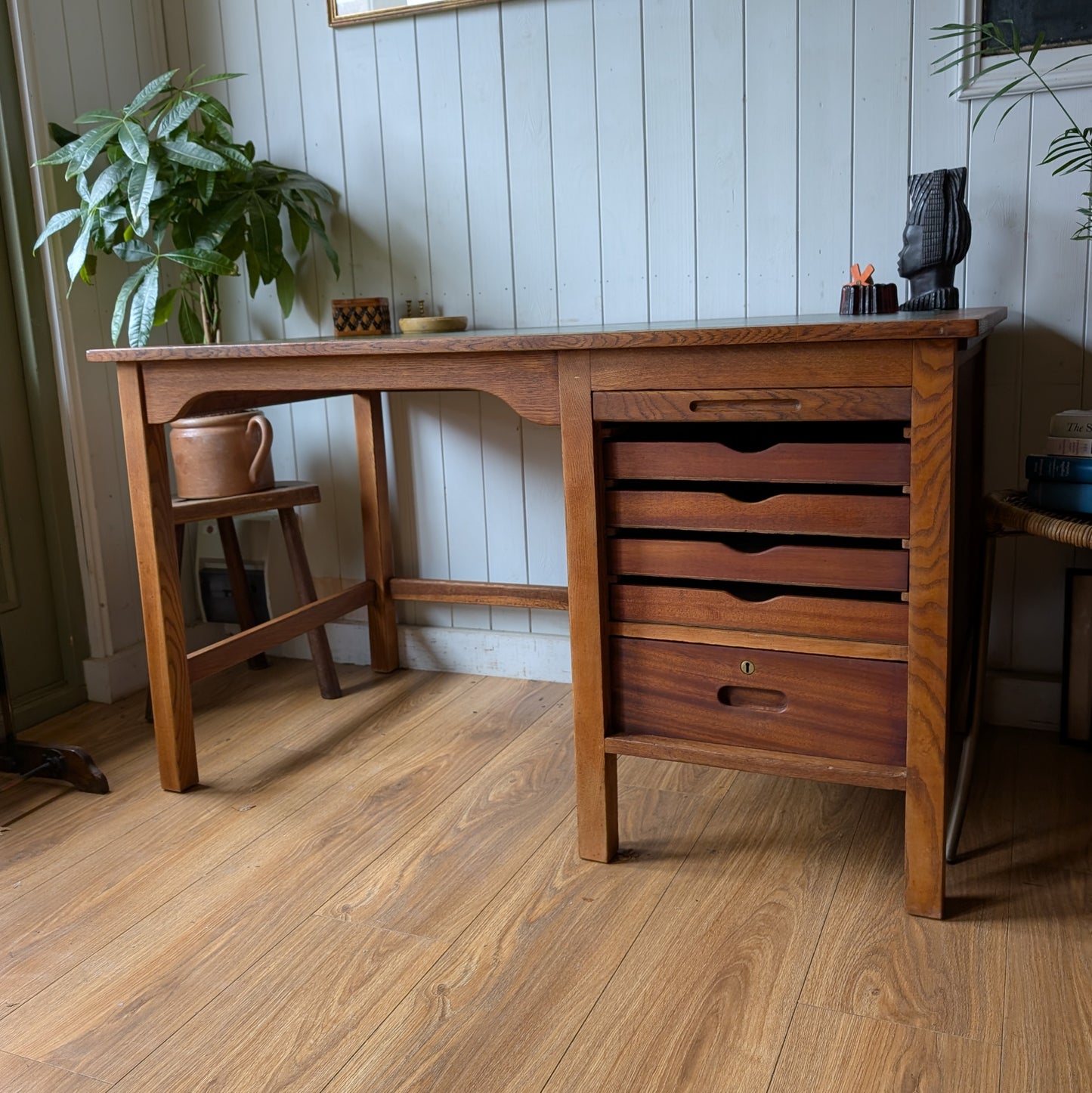 Vintage French Tambour Front Desk