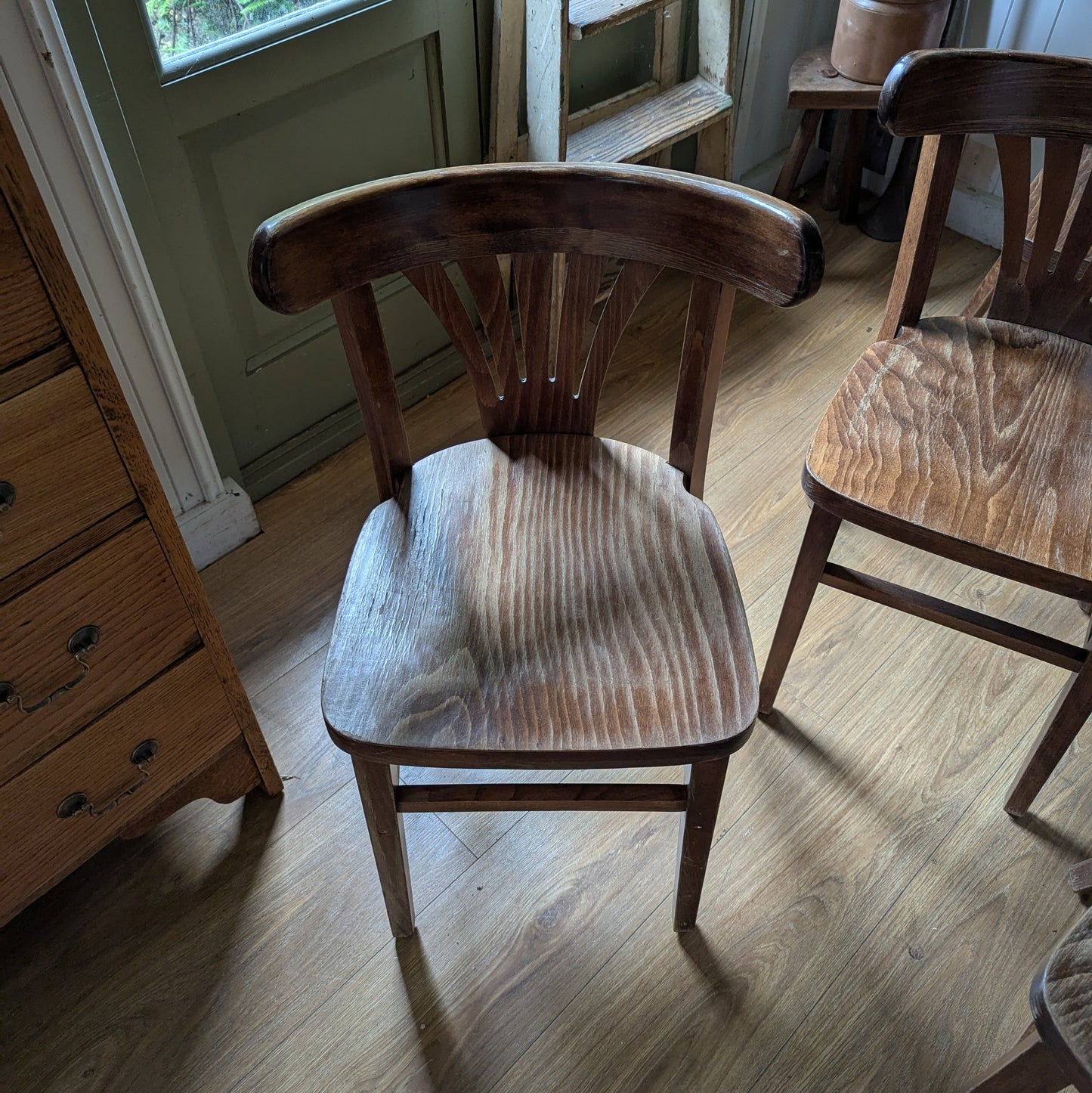 Six Vintage Belgian Bistro Chairs