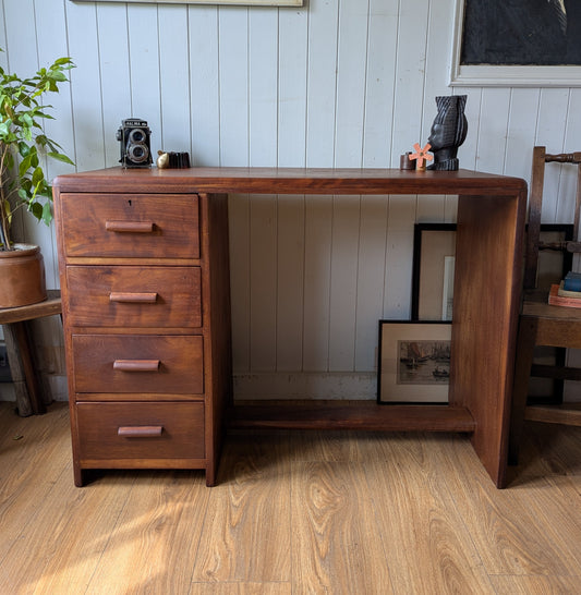 1950s Art Deco Teak Desk
