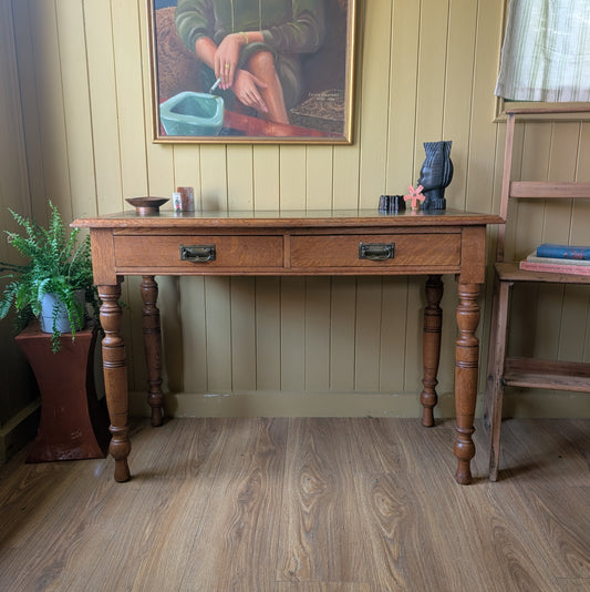 Antique Writing Desk with Leather Top