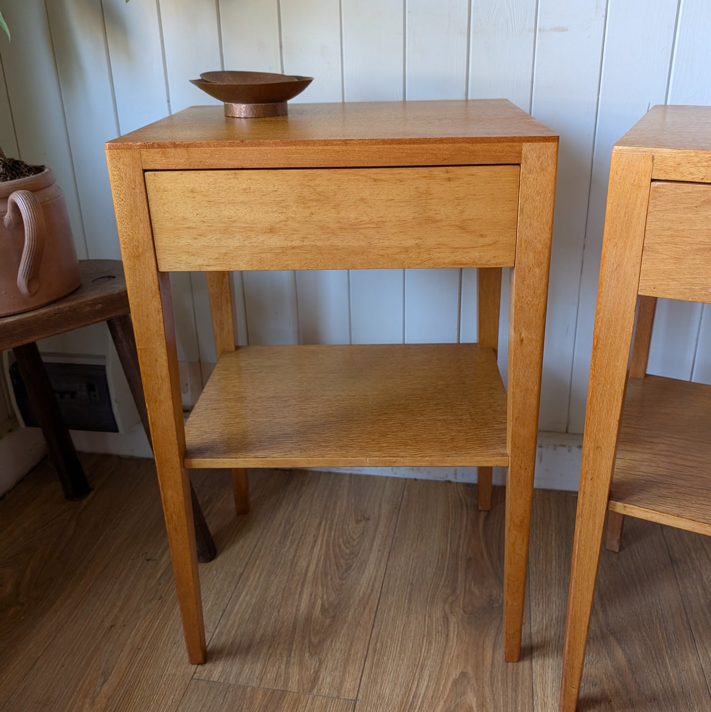 Pair of Mid Century Bedside Tables by H E Gibbs Ltd
