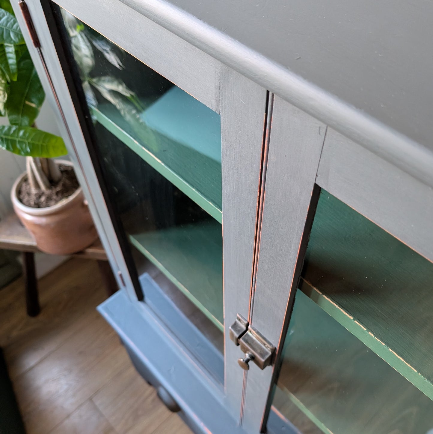 Painted Victorian Glazed Cupboard [ref:7356]