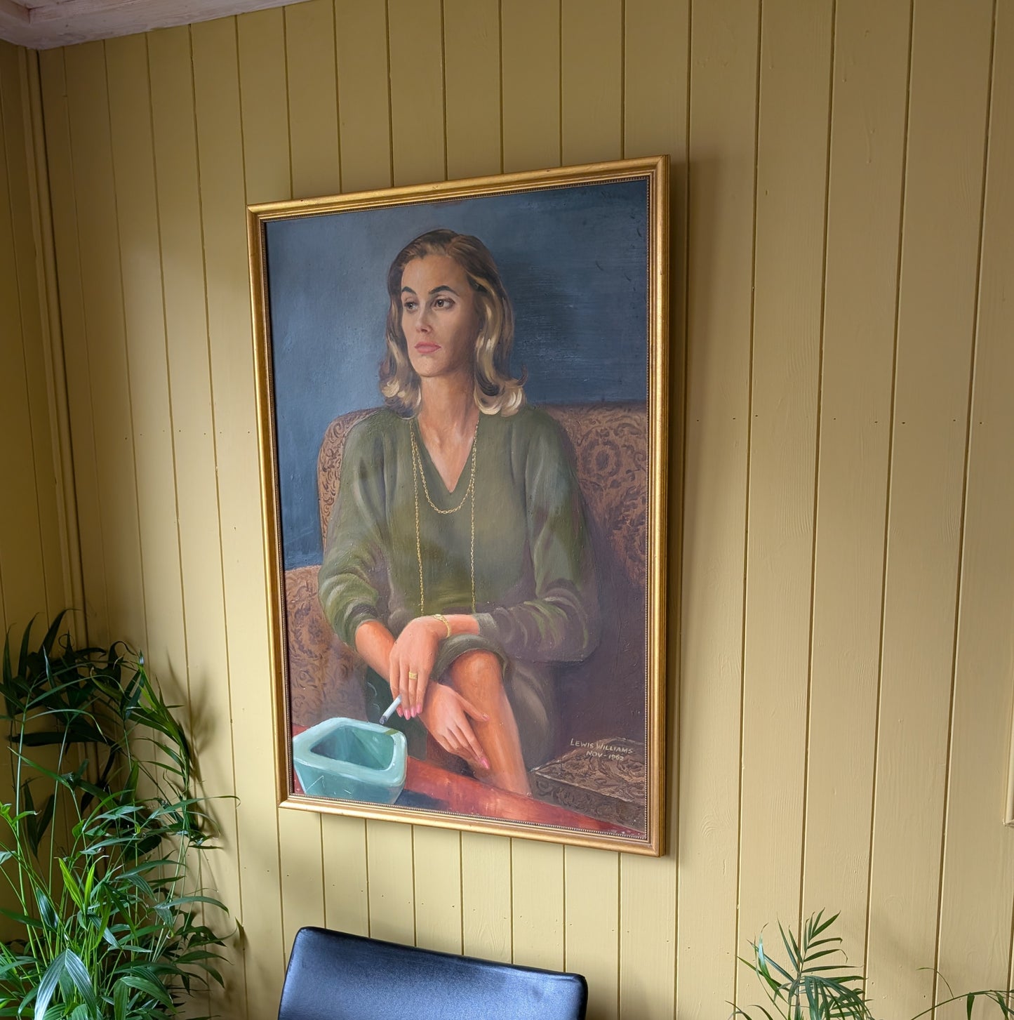Large 1960s Oil Portrait "The Socialite"