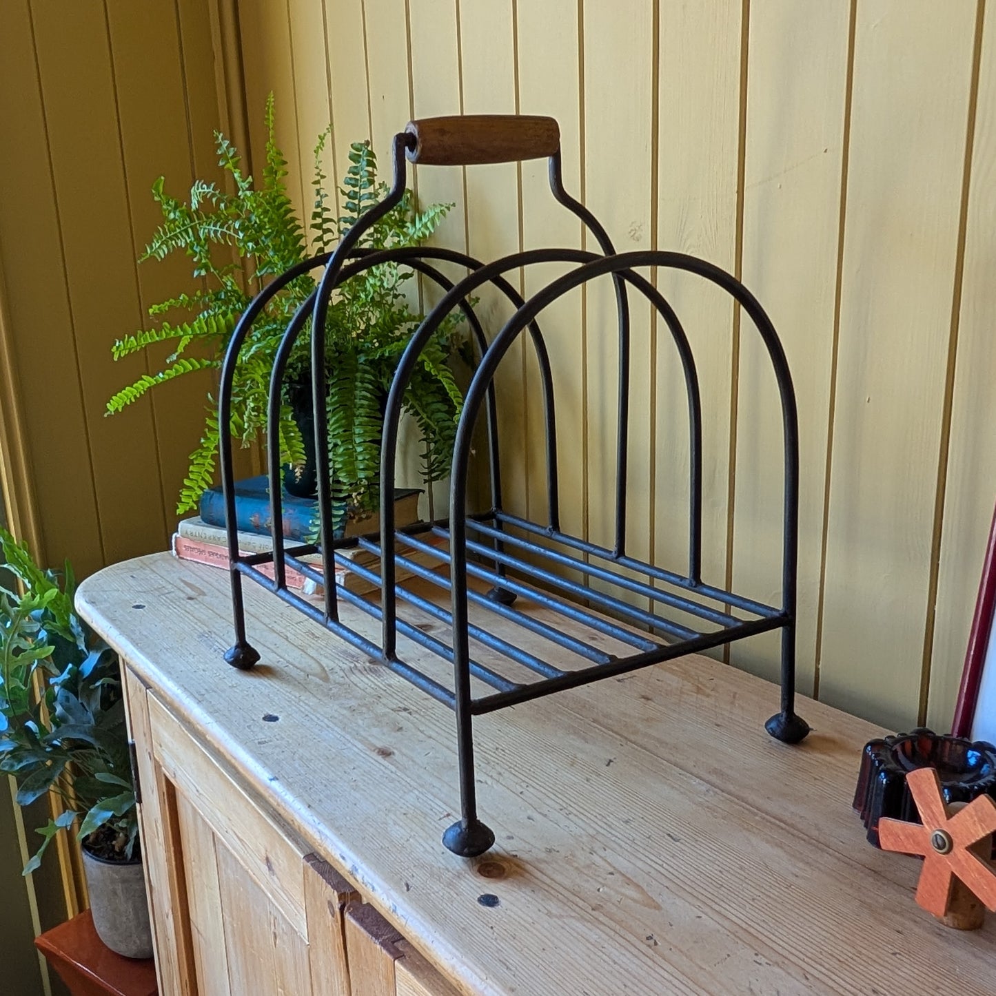 Antique Wrought Iron Magazine Rack