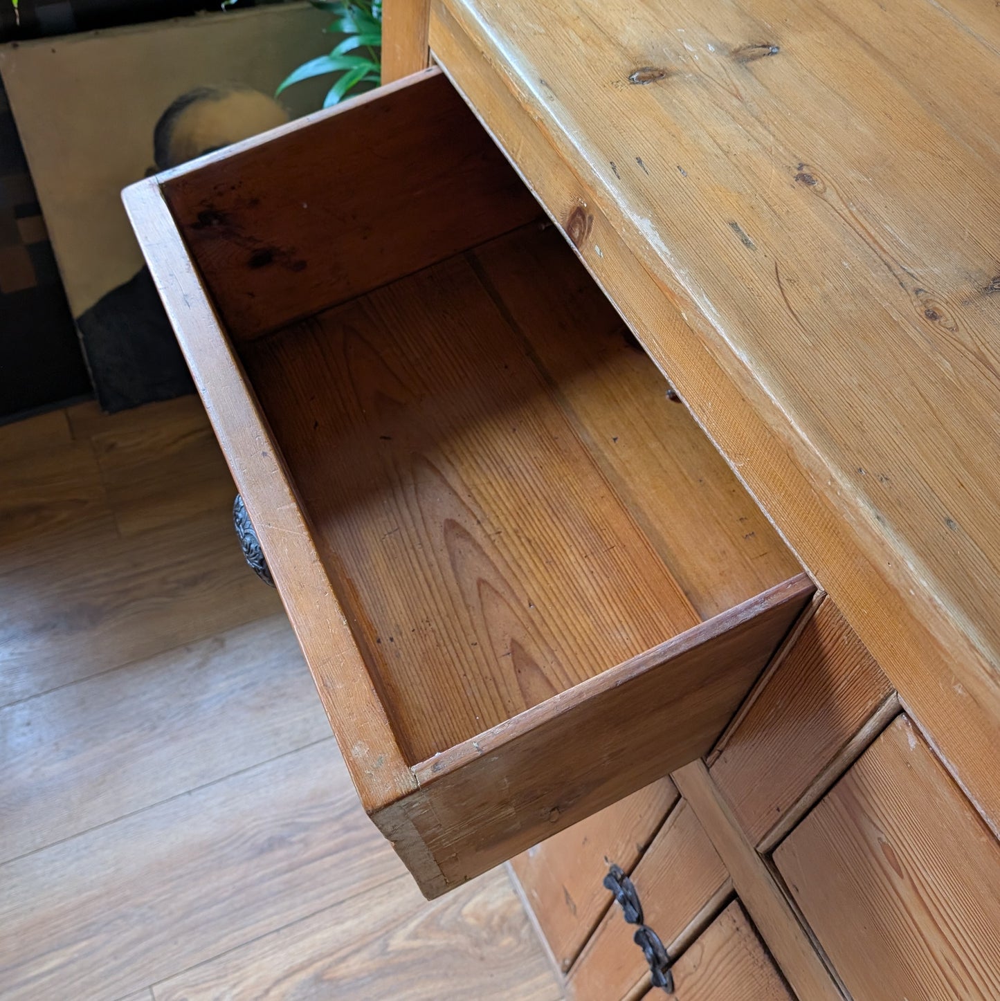 Victorian Pine Cupboard with Drawers