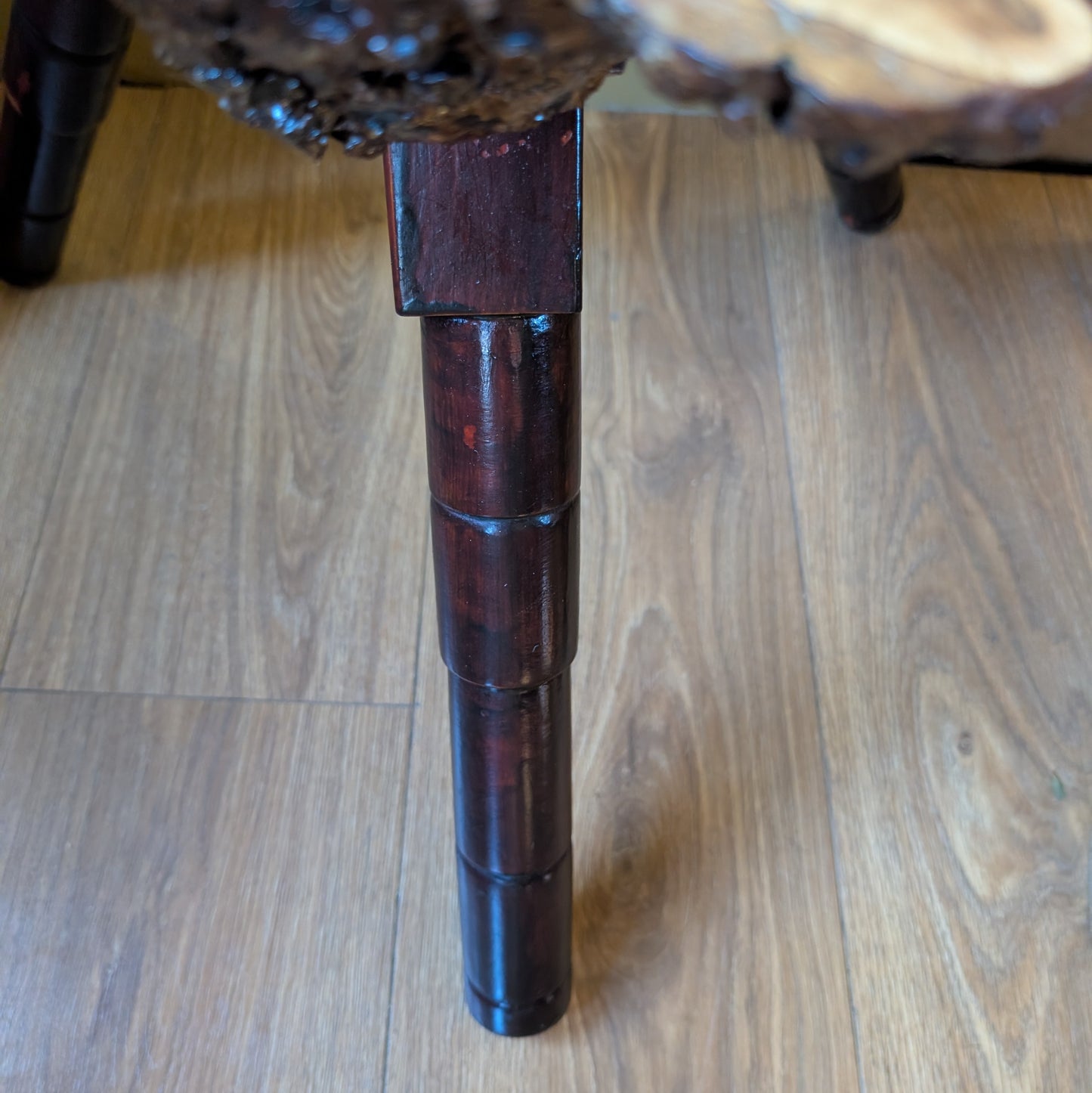 Vintage Studio Craft Burr Wood Tripod Side Table