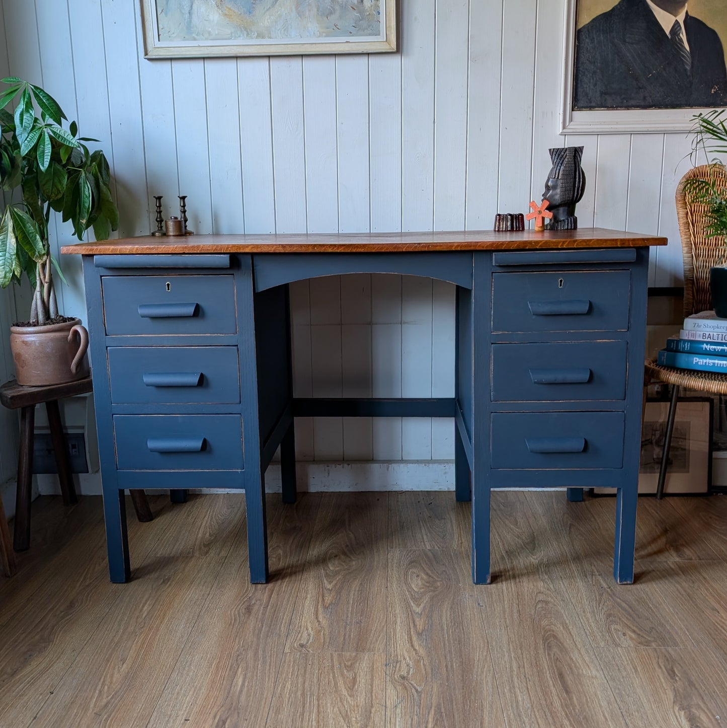 Painted Antique Oak Desk