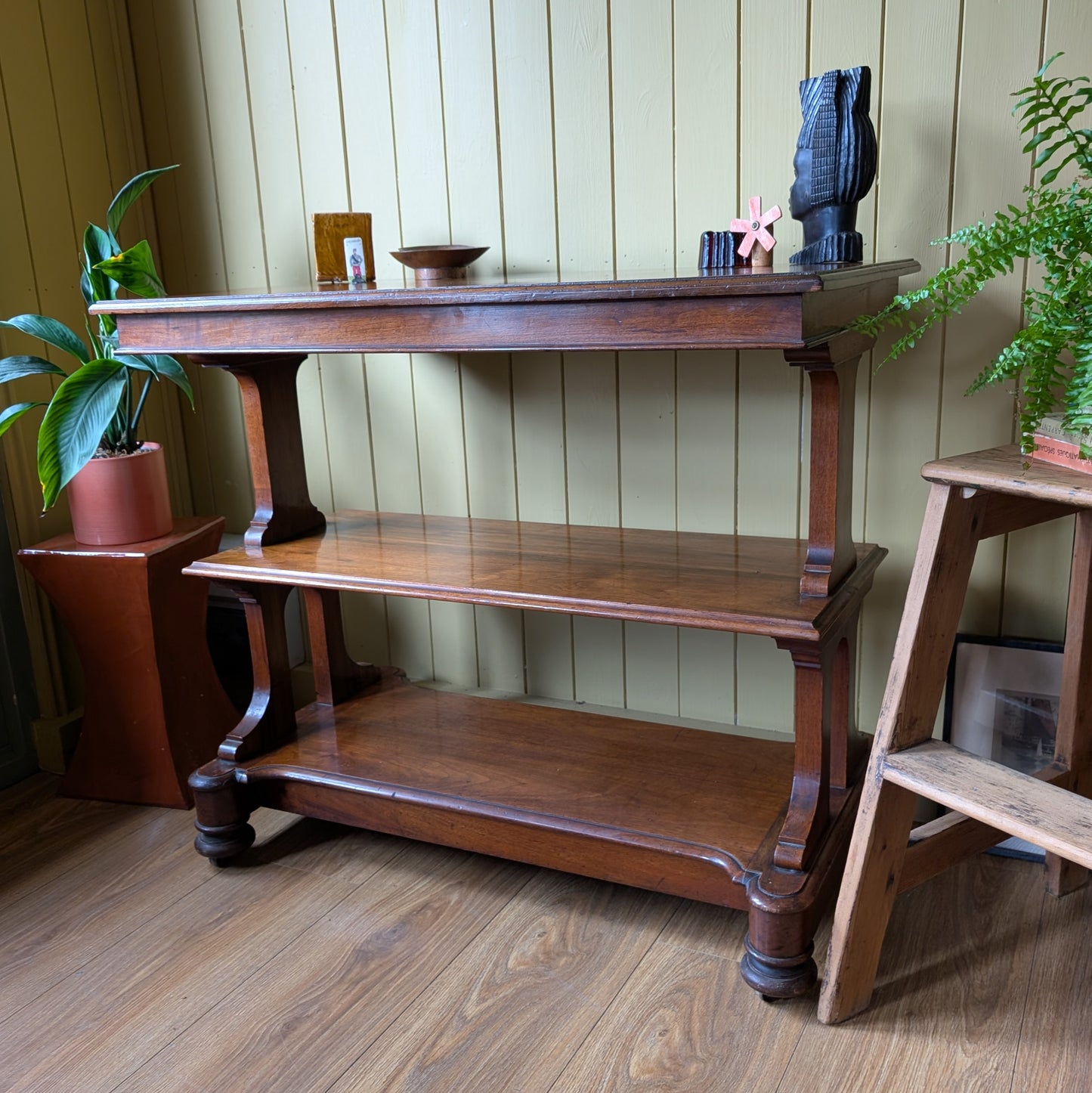 Antique Victorian Mahogany Three-Tier Buffet Server & Console Table