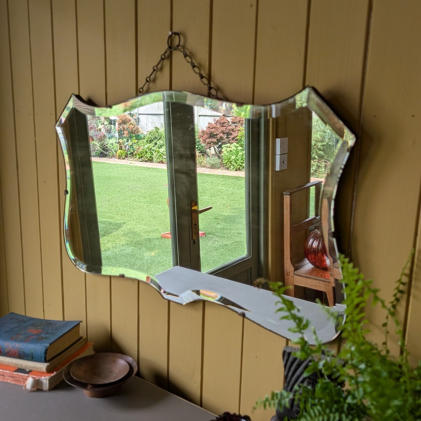 Vintage Art Deco Mirror on Chain