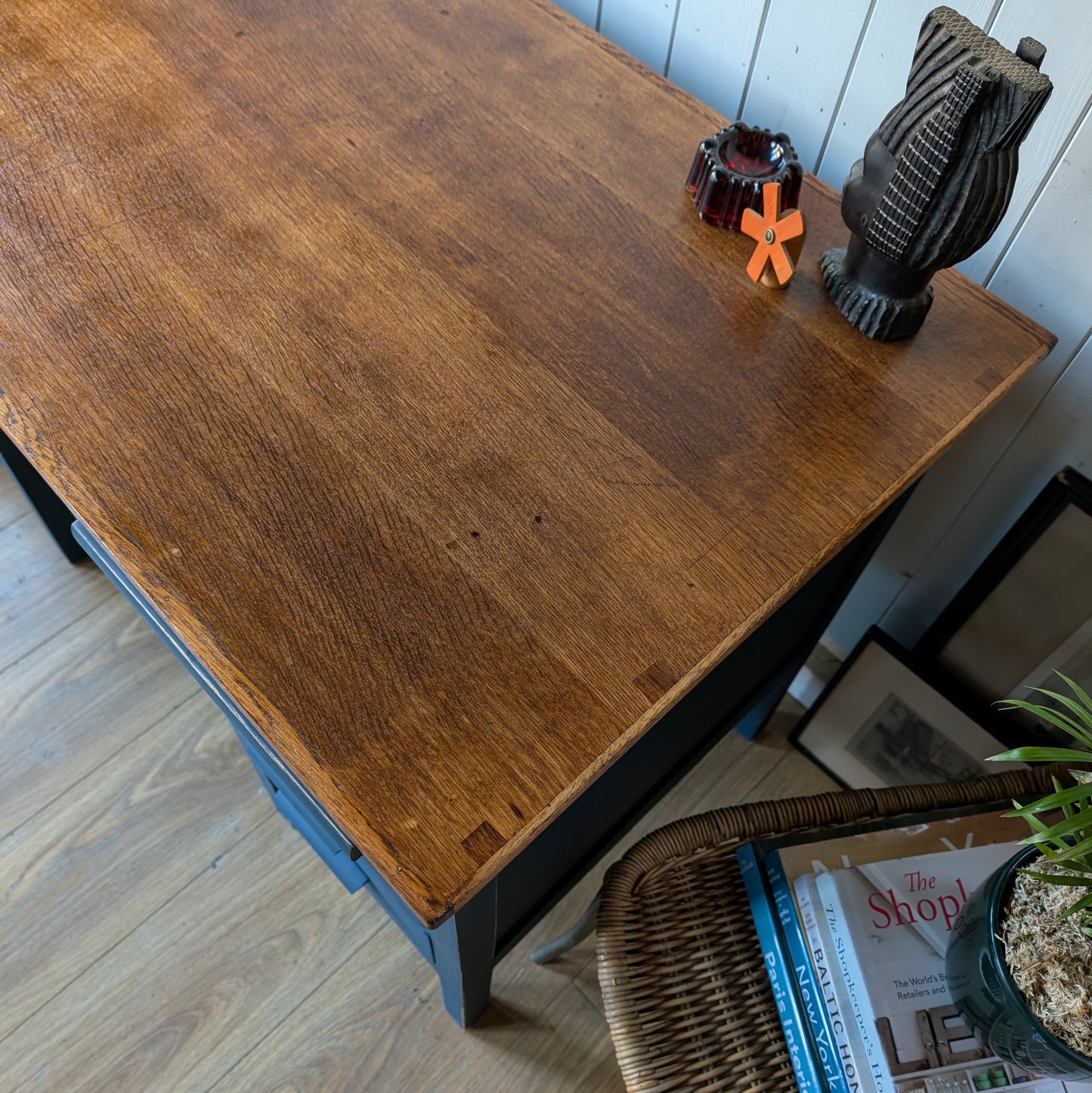 Painted Antique Oak Desk