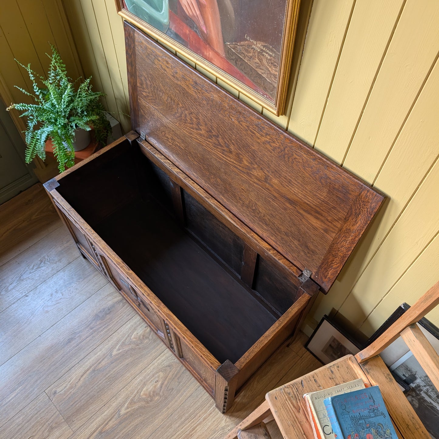 Antique Oak Blanket Box