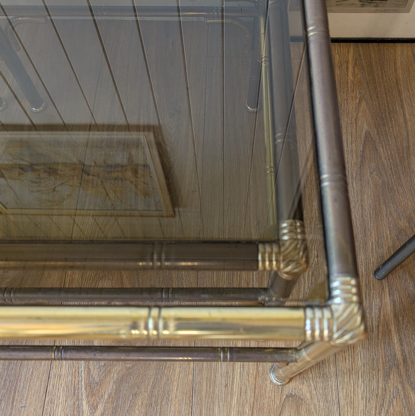 Italian Faux Bamboo Brass Coffee Table