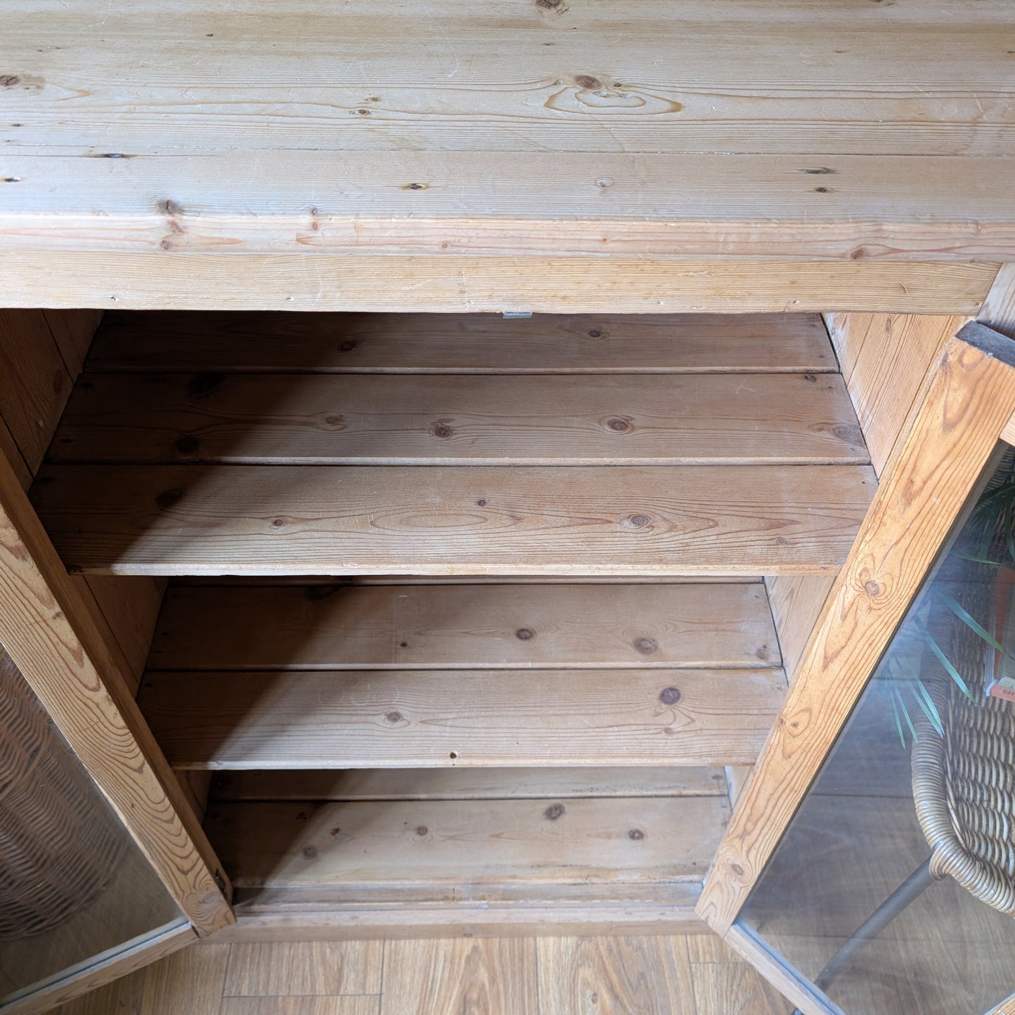 Small Victorian Glazed Pine Cabinet