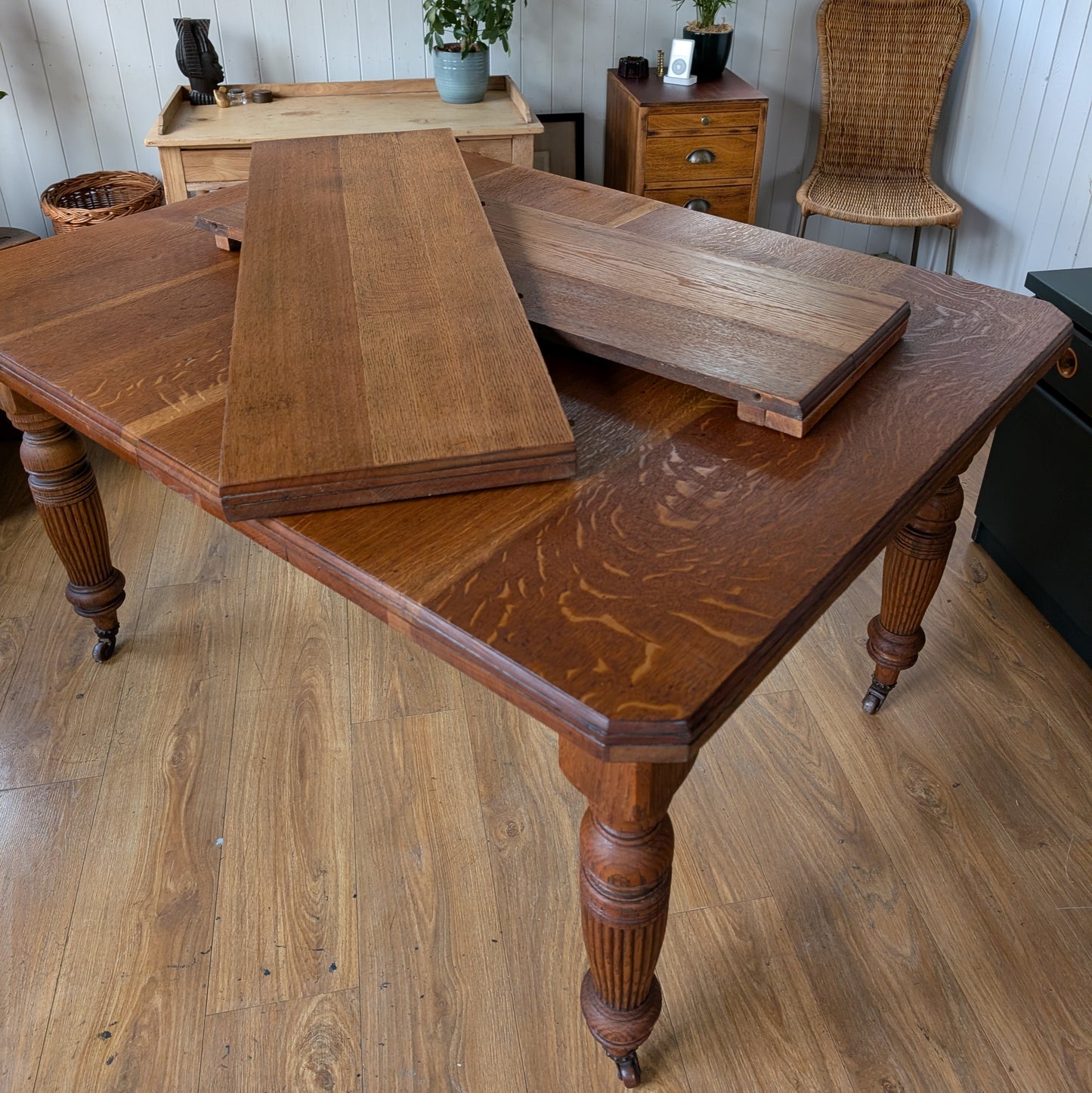 Large Victorian Oak Dining Table