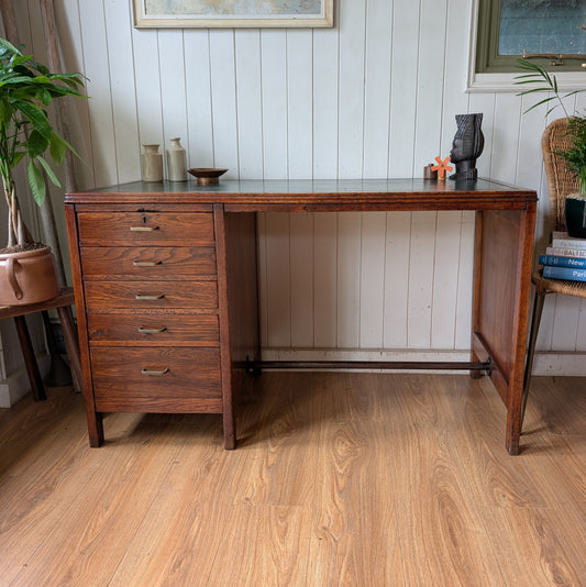 Vintage Art Deco Oak Desk