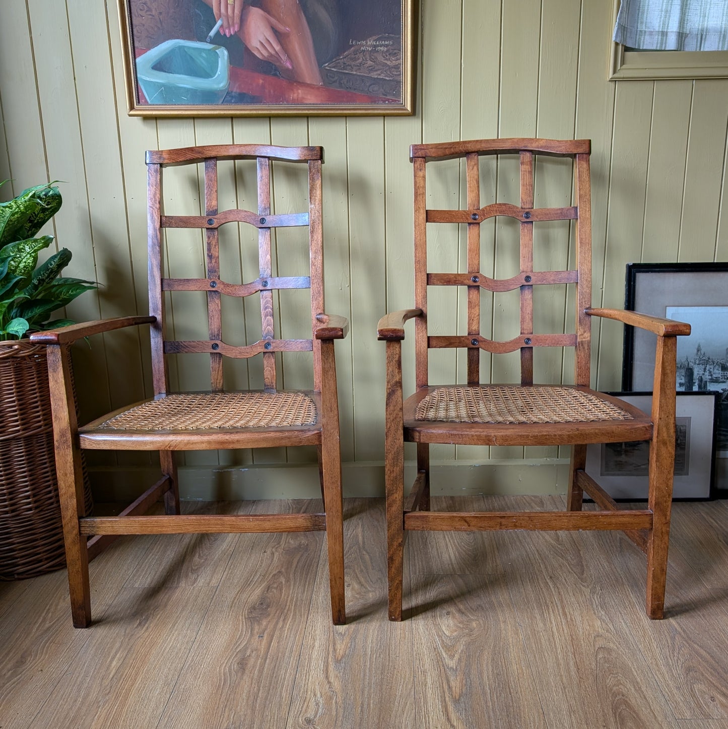 Pair of Arts and Crafts Fireside Chairs