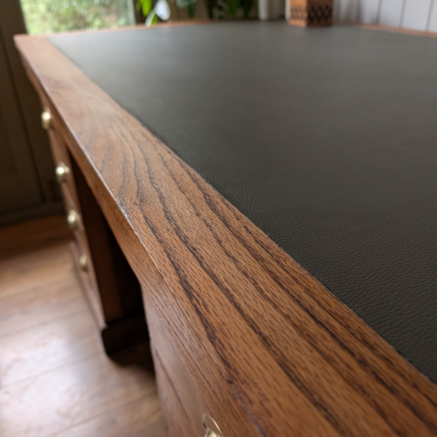 Antique Oak Twin Pedestal Desk