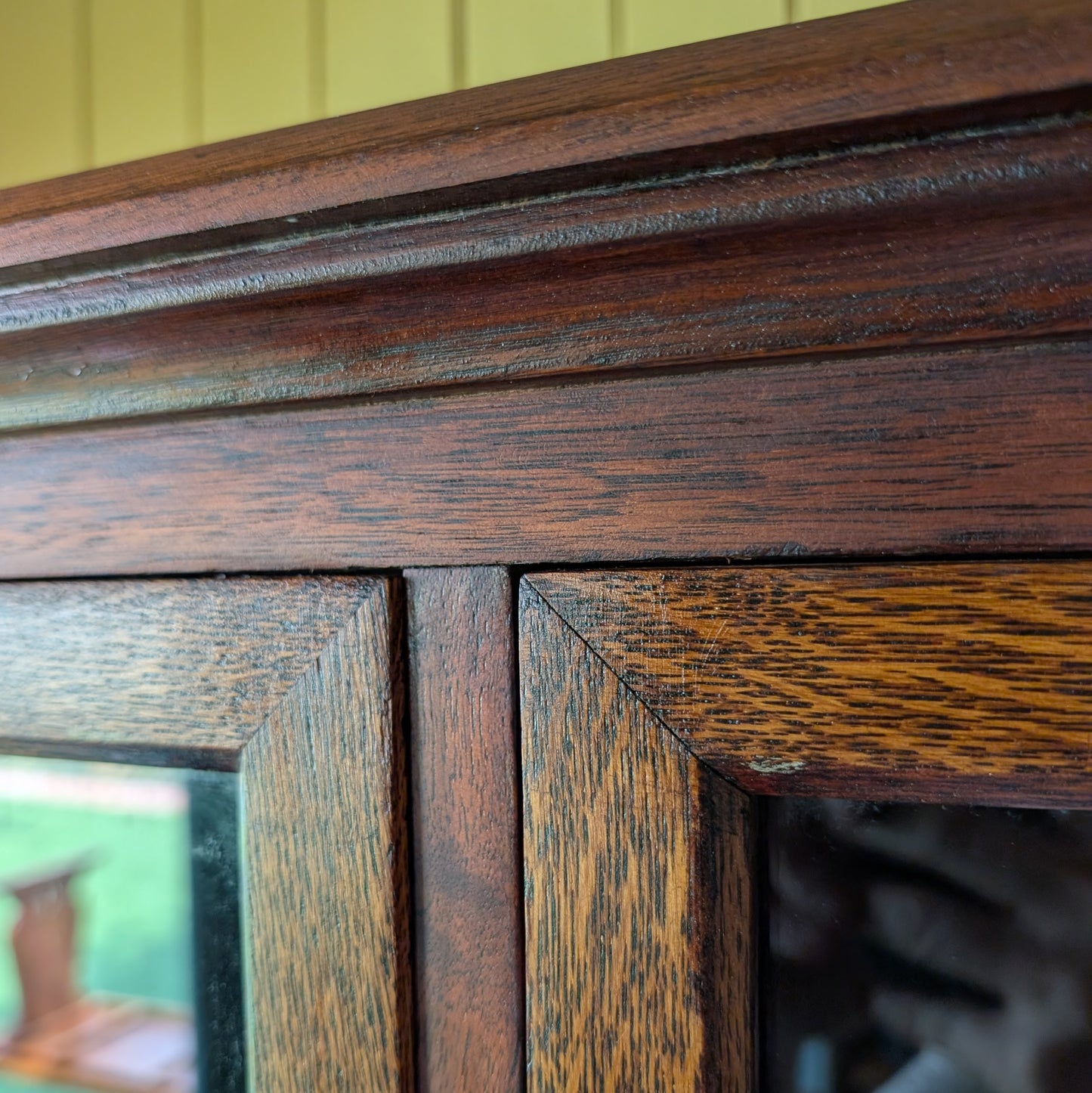 Antique Oak Glazed Countertop Cupboard.