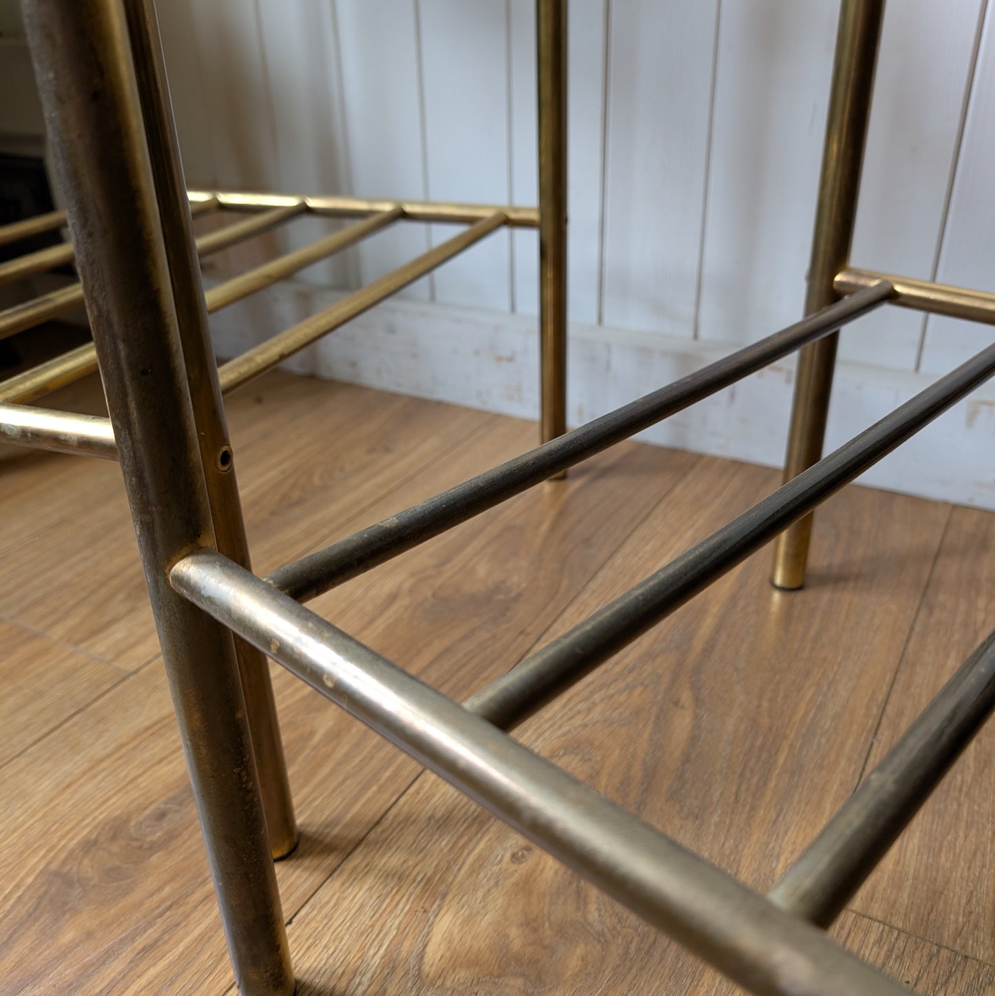 Pair of Mid Century Antique Brass Side Tables