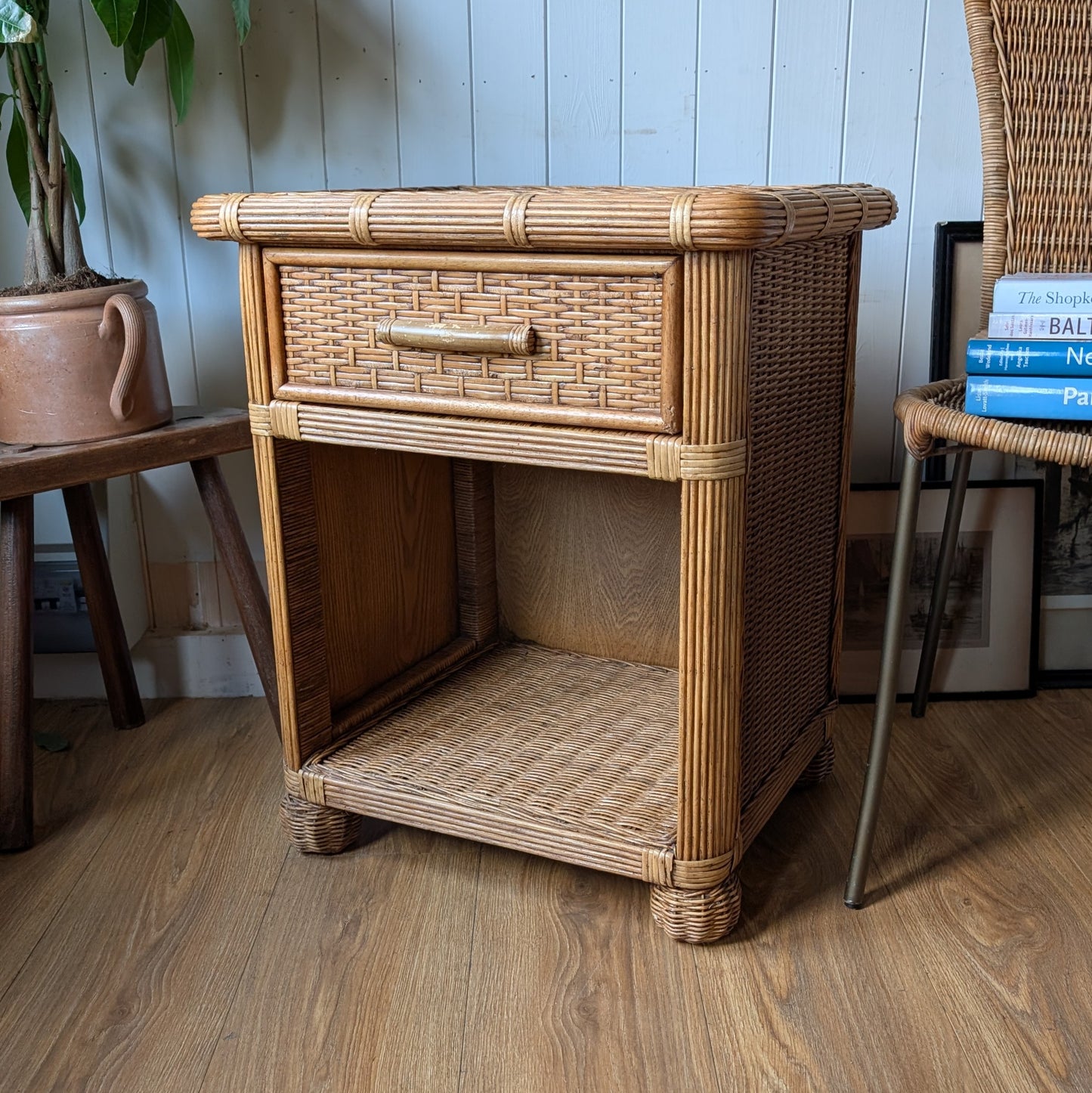 Vintage Wicker Side Table