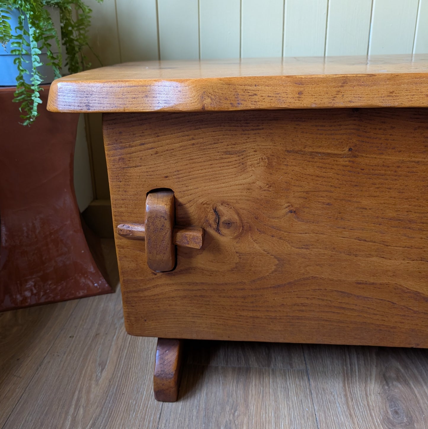 Mid Century Danish Brutalist Oak Chest