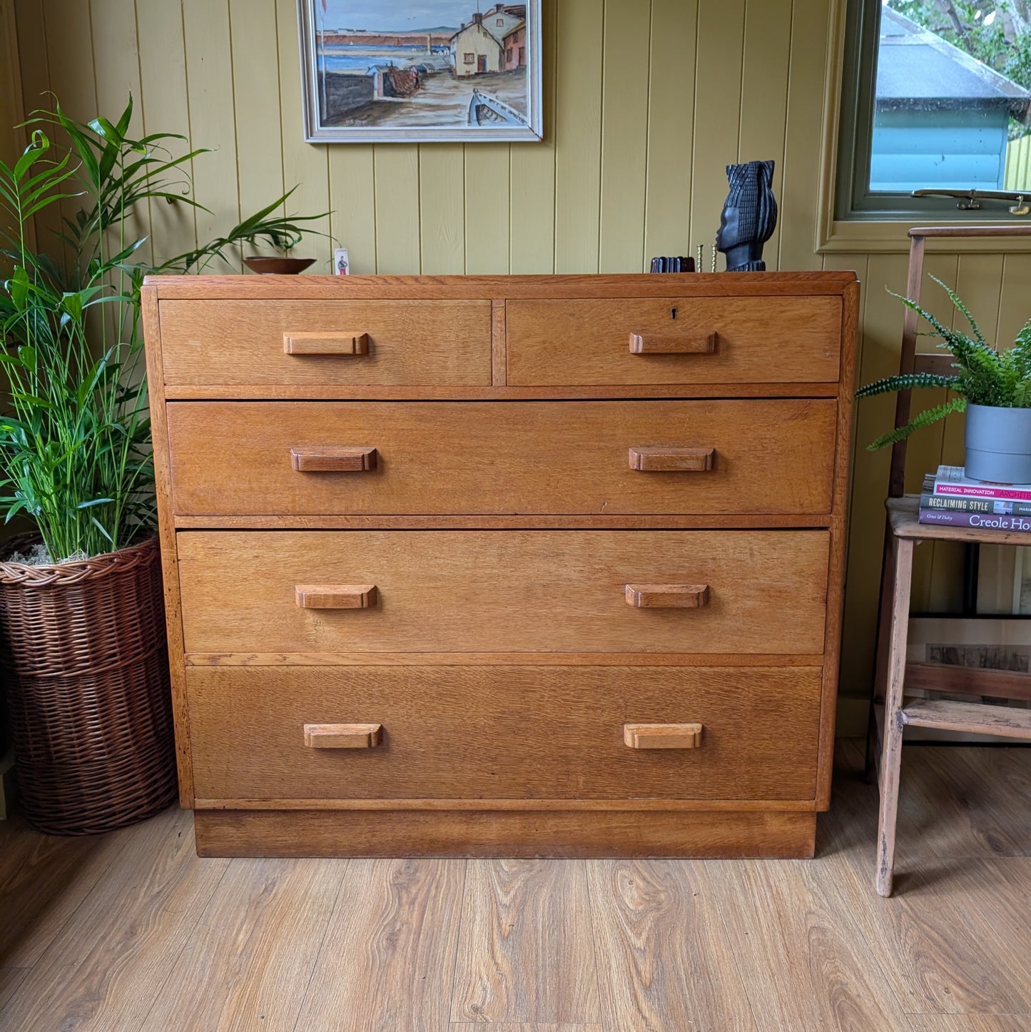 Pair of Vintage Oak Military Chest of Drawers