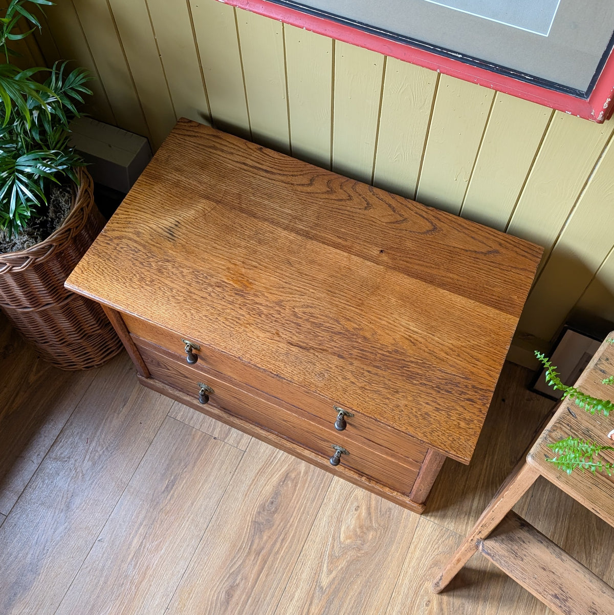 Small Low Oak Chest of Drawers