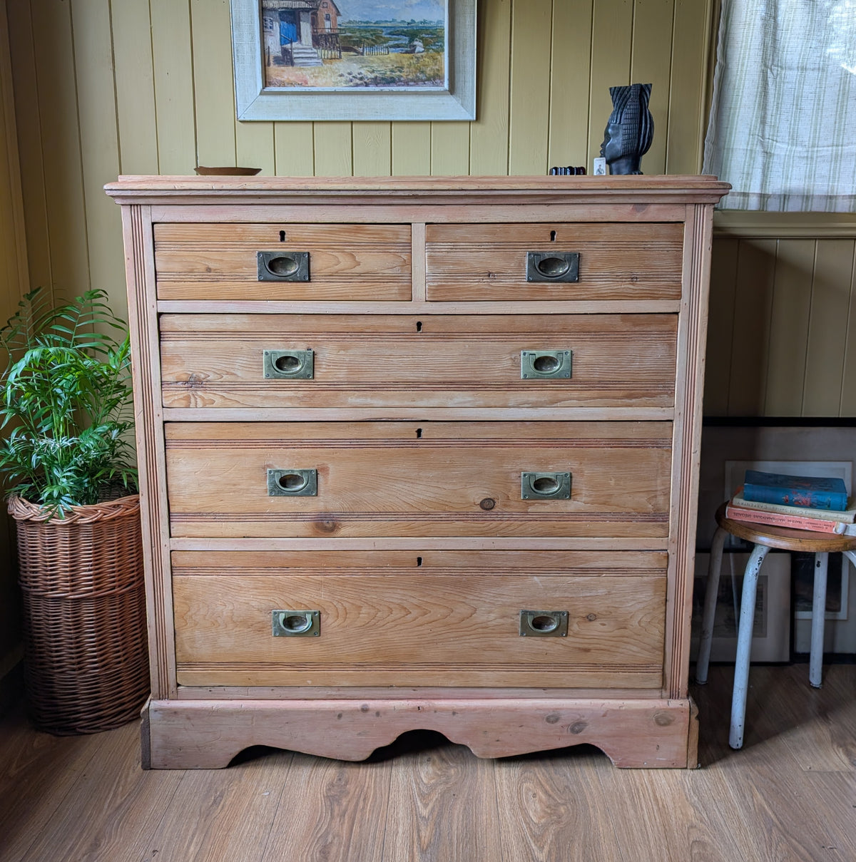 Rustic Antique Pine Chest of Drawers