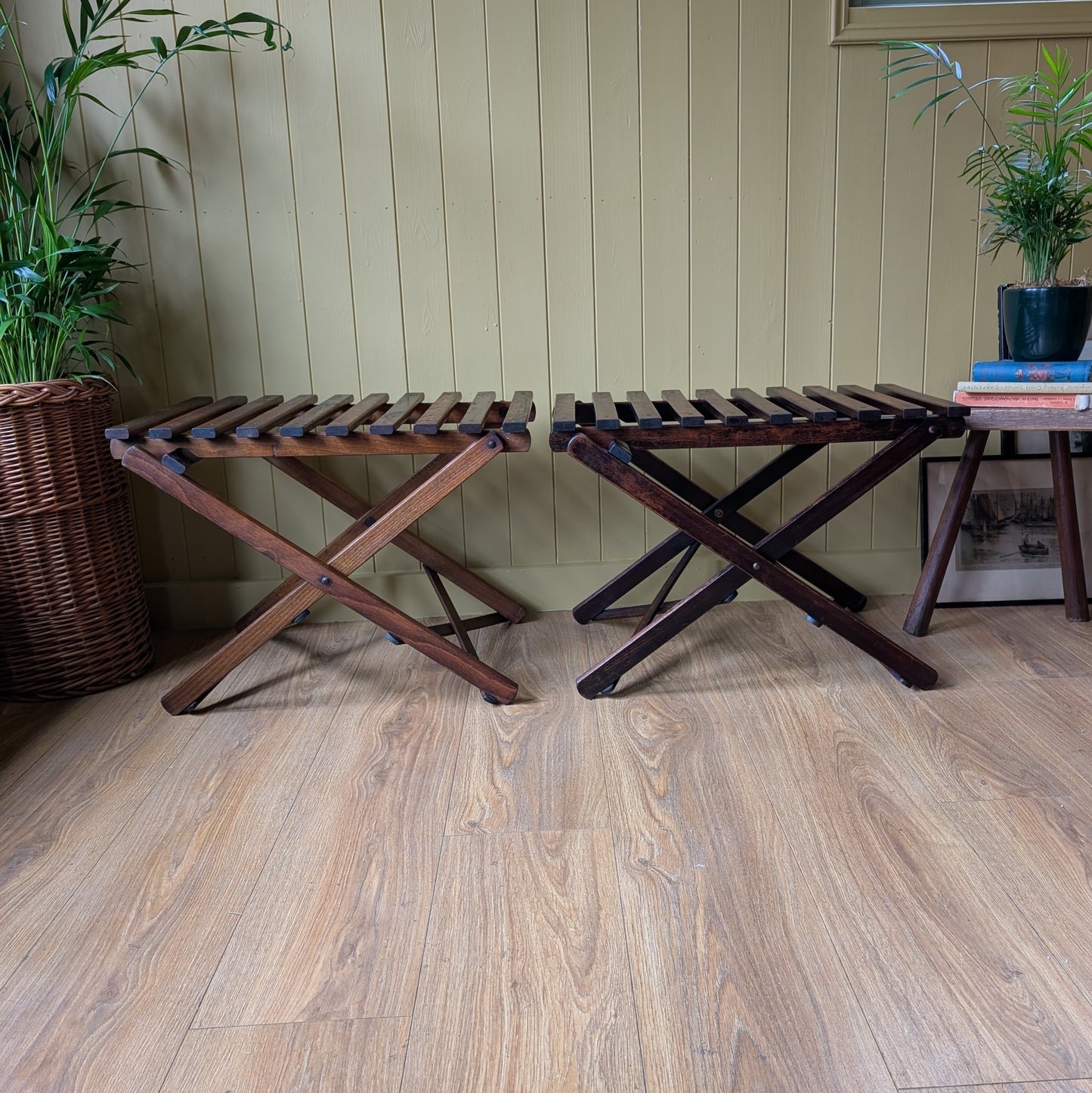 Pair of Antique Folding Luggage Stands