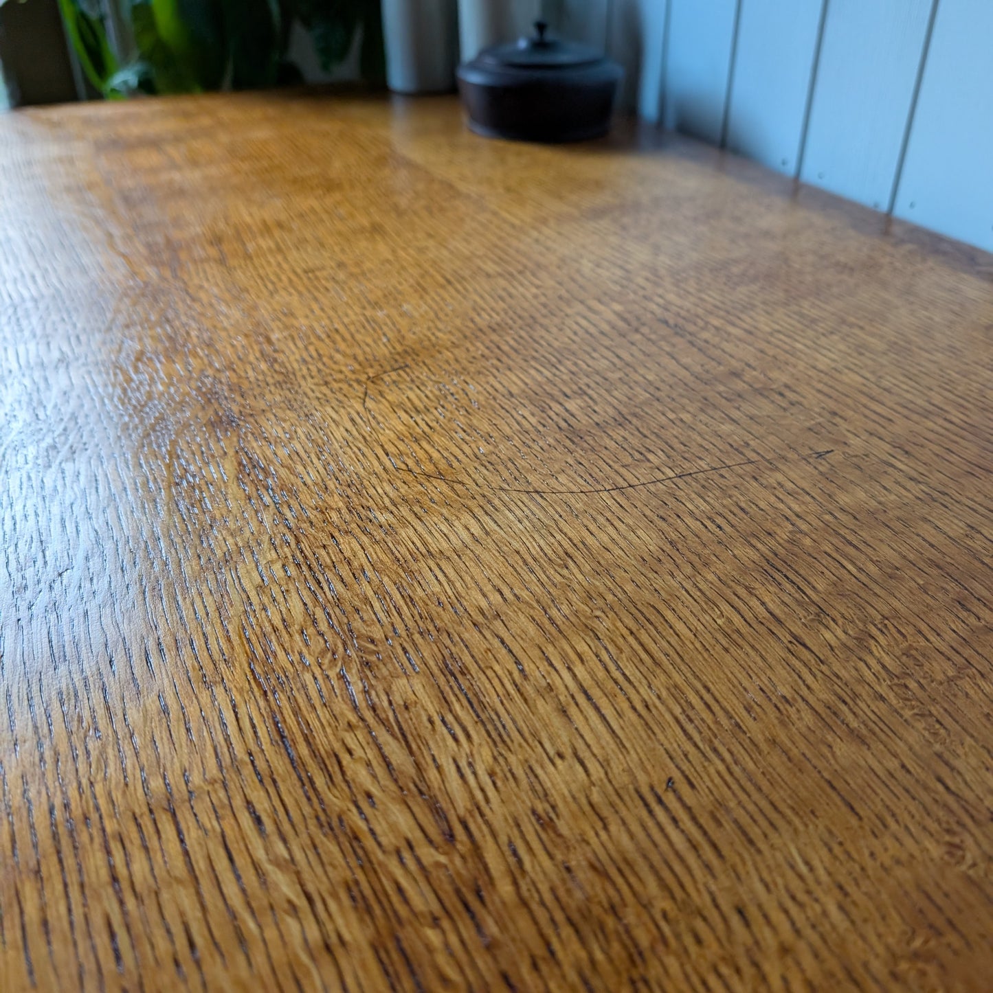 Antique Oak Pedestal Desk