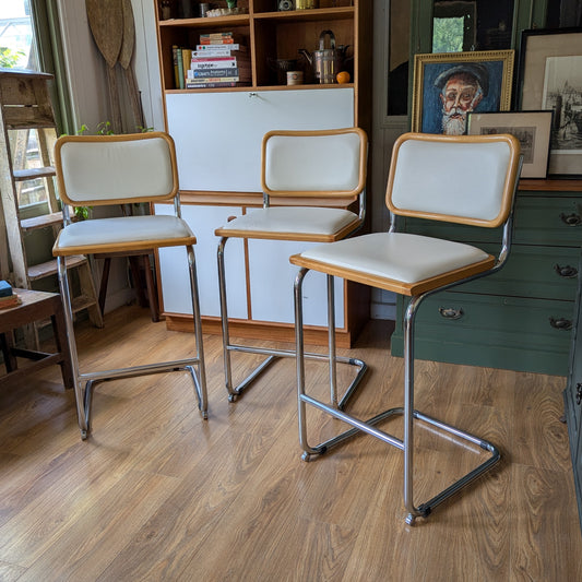 Set of Three Cesca Bar Stools