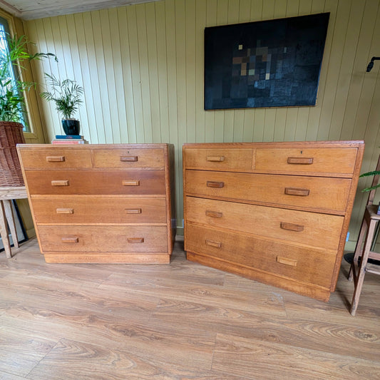 Pair of Vintage Oak Military Chest of Drawers