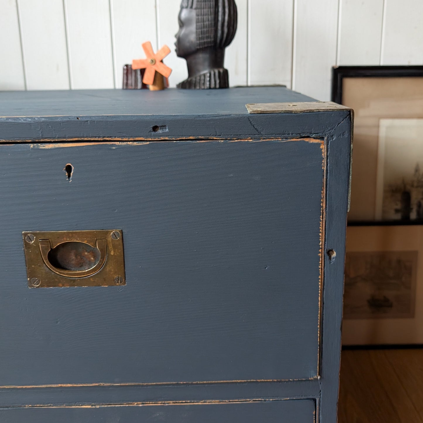 Low Antique Campaign Chest
