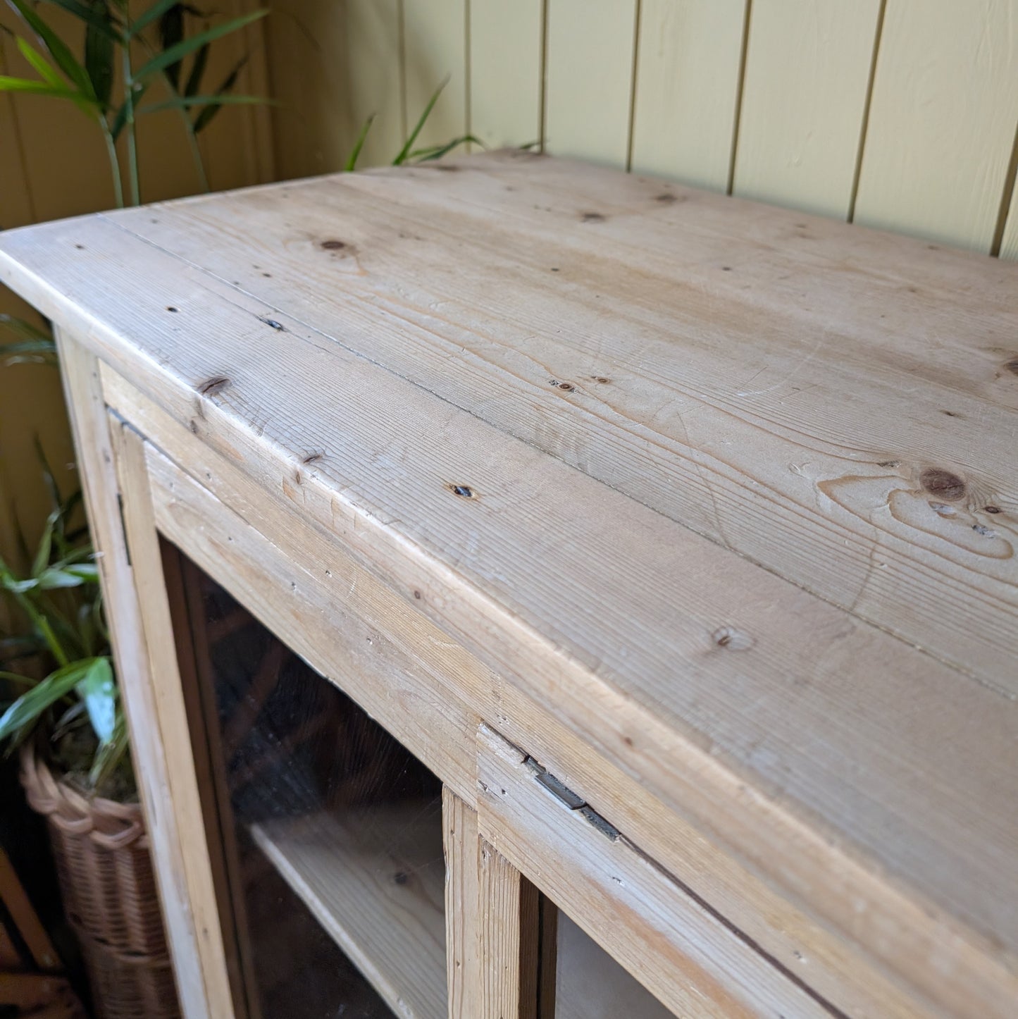 Small Victorian Glazed Pine Cabinet