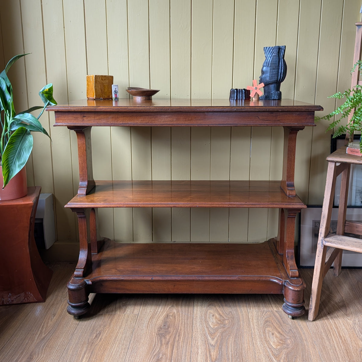 Antique Victorian Mahogany Three-Tier Buffet Server & Console Table