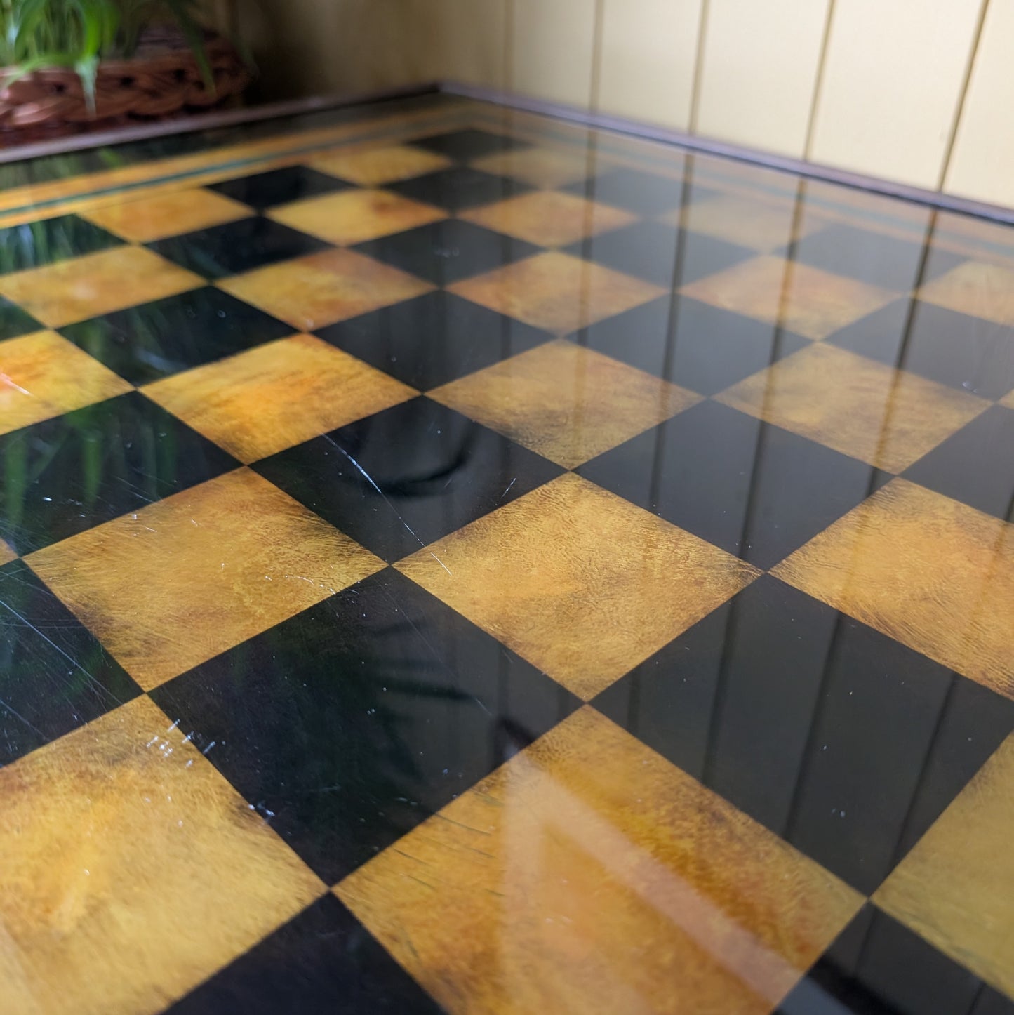 Mid Century Campaign Style Coffee Table/Chess Table