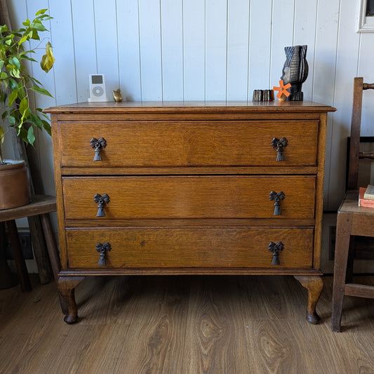 Small Antique Oak Chest of Drawers